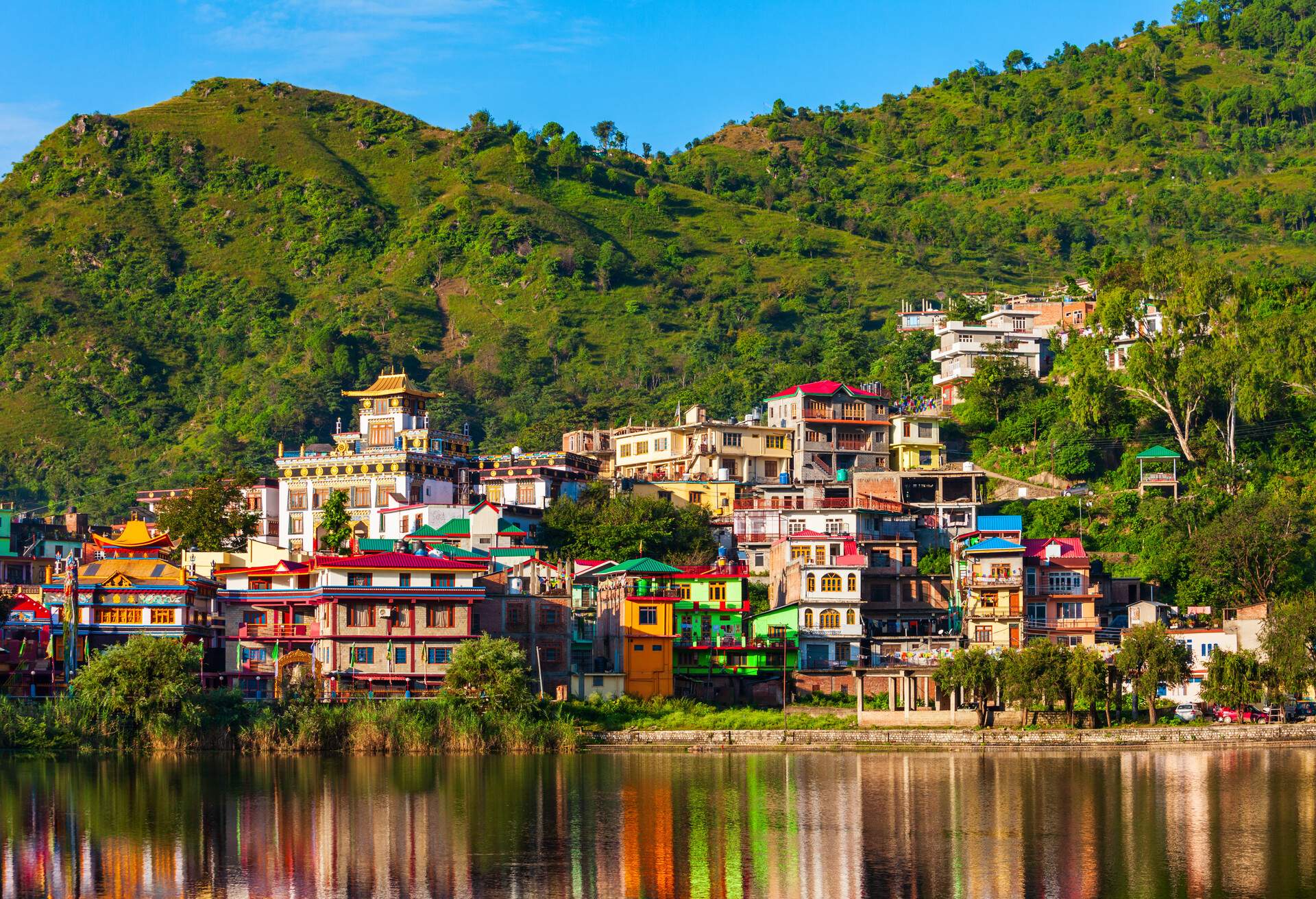 Rewalsar or Tso Pema is a small town, lake and buddhist pilgrimage place near Mandi, Himachal Pradesh state in India